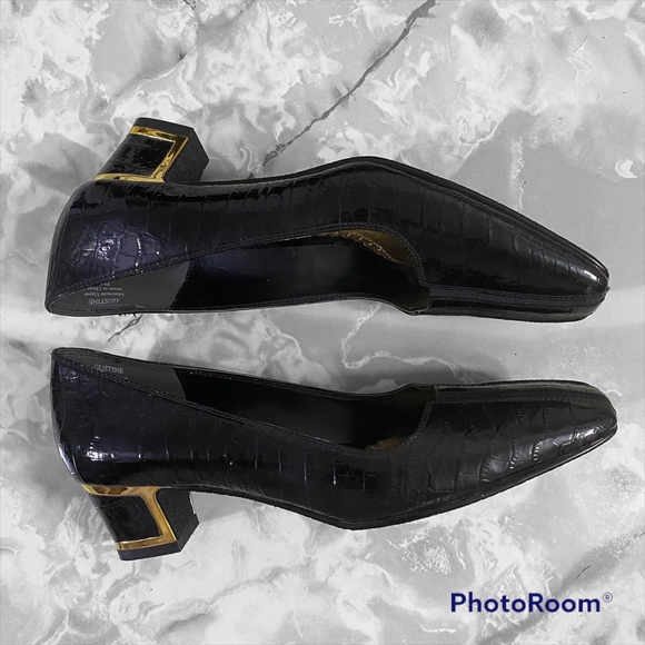 J. Renee Black Reptile Skin Patterned Shoes - Picture 5 of 9